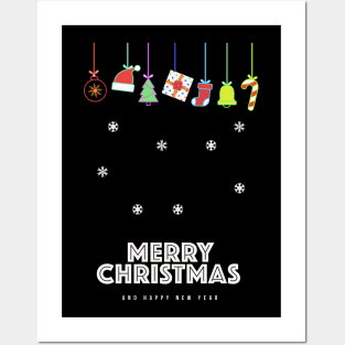 Merry Christmas and happy New Year Posters and Art